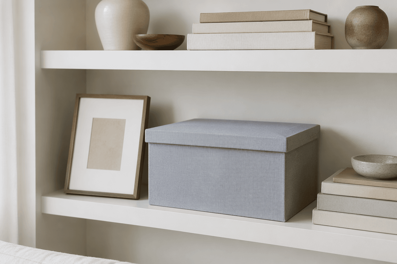 Archive Photo Box styled in a home setting