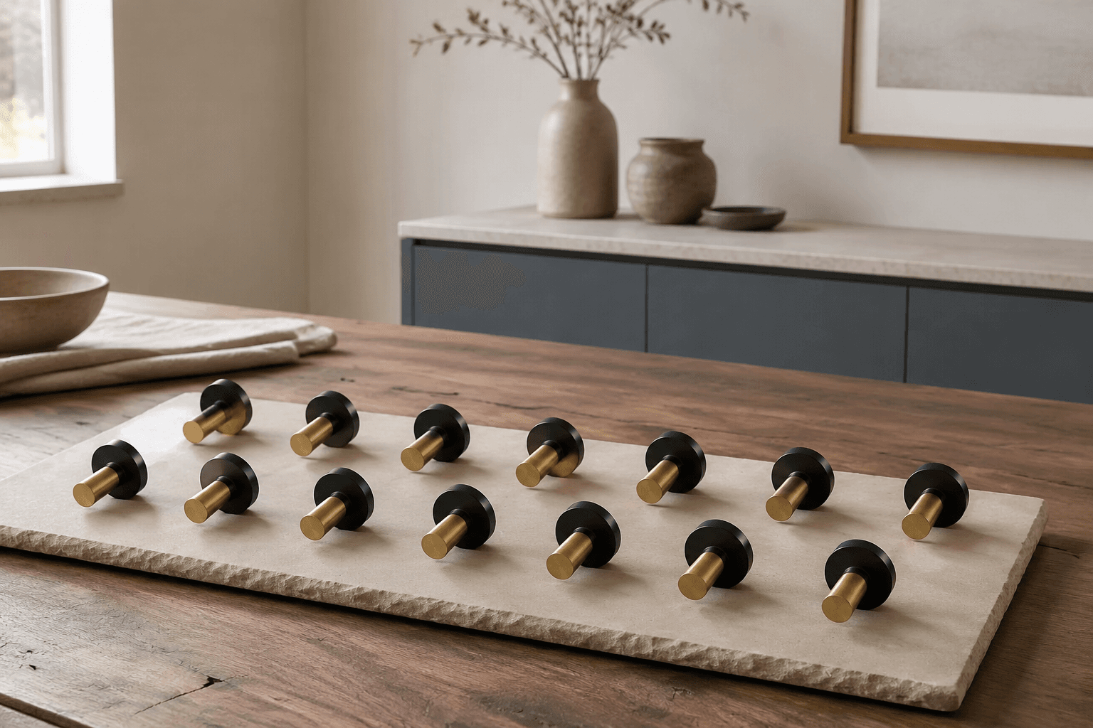 Blank Wall Hooks (16) styled in a home setting