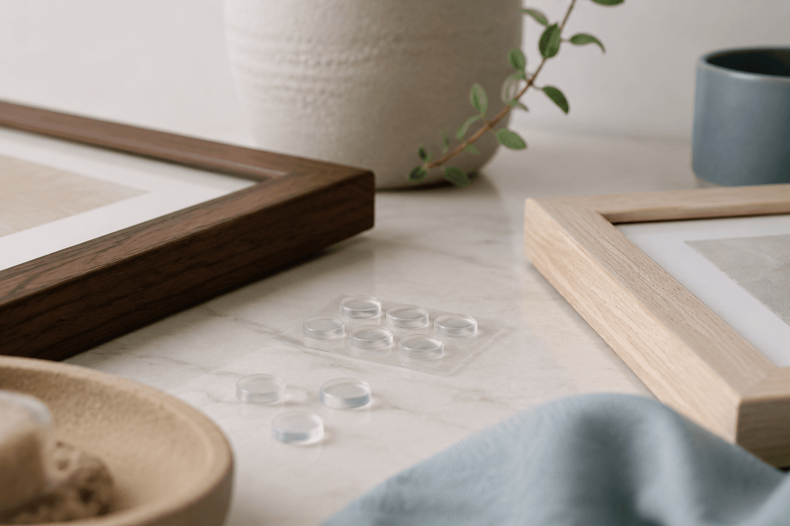 Frame Spacer Pads styled in a home setting