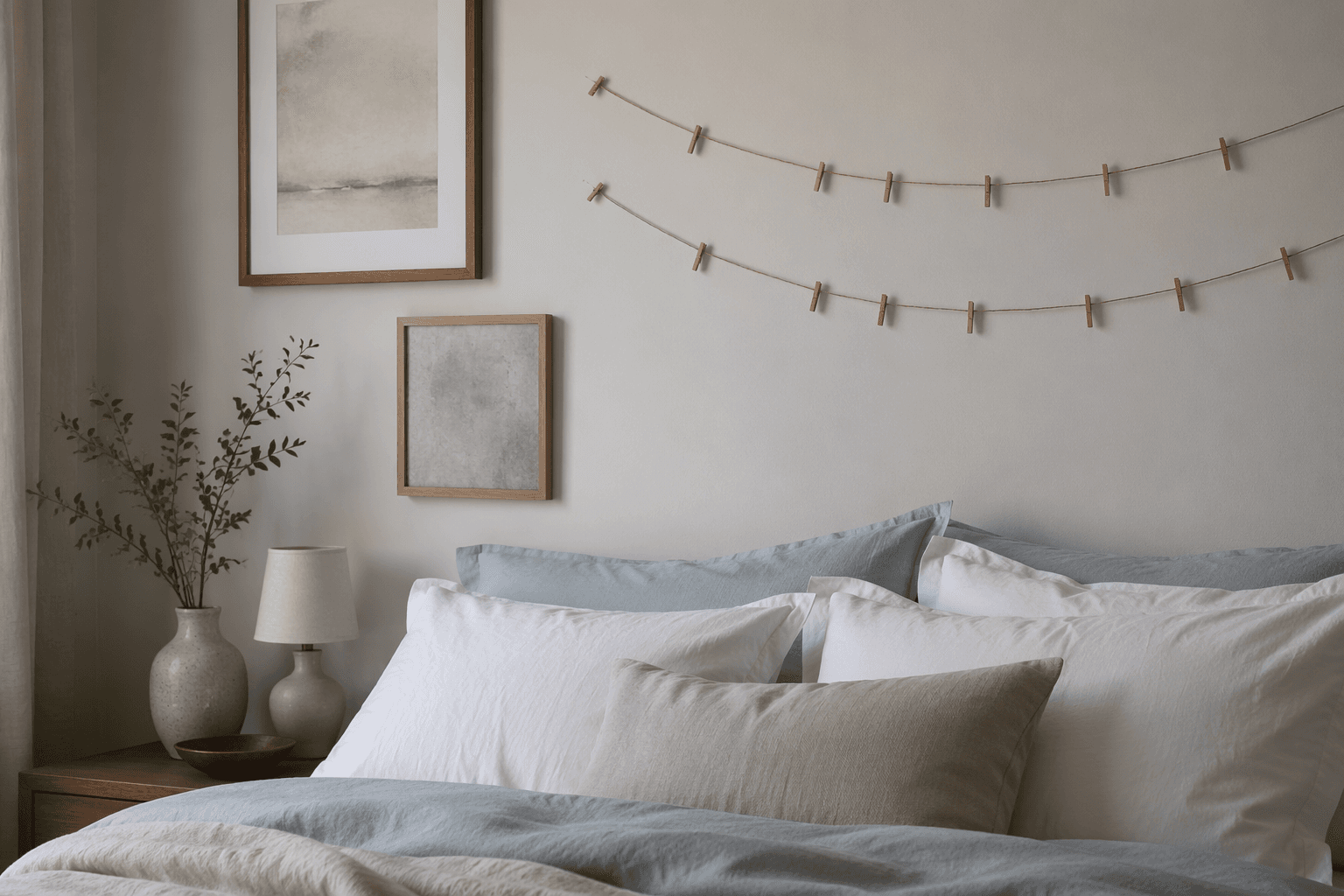 Photo Clip Garland styled in a home setting