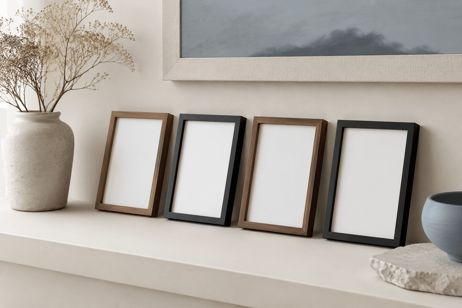 Slim Photo Frame 4x6 (4) styled in a home setting