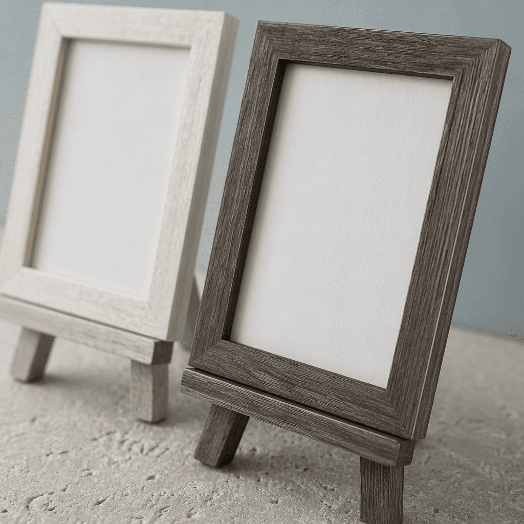 Tabletop Easel Pair material and detail